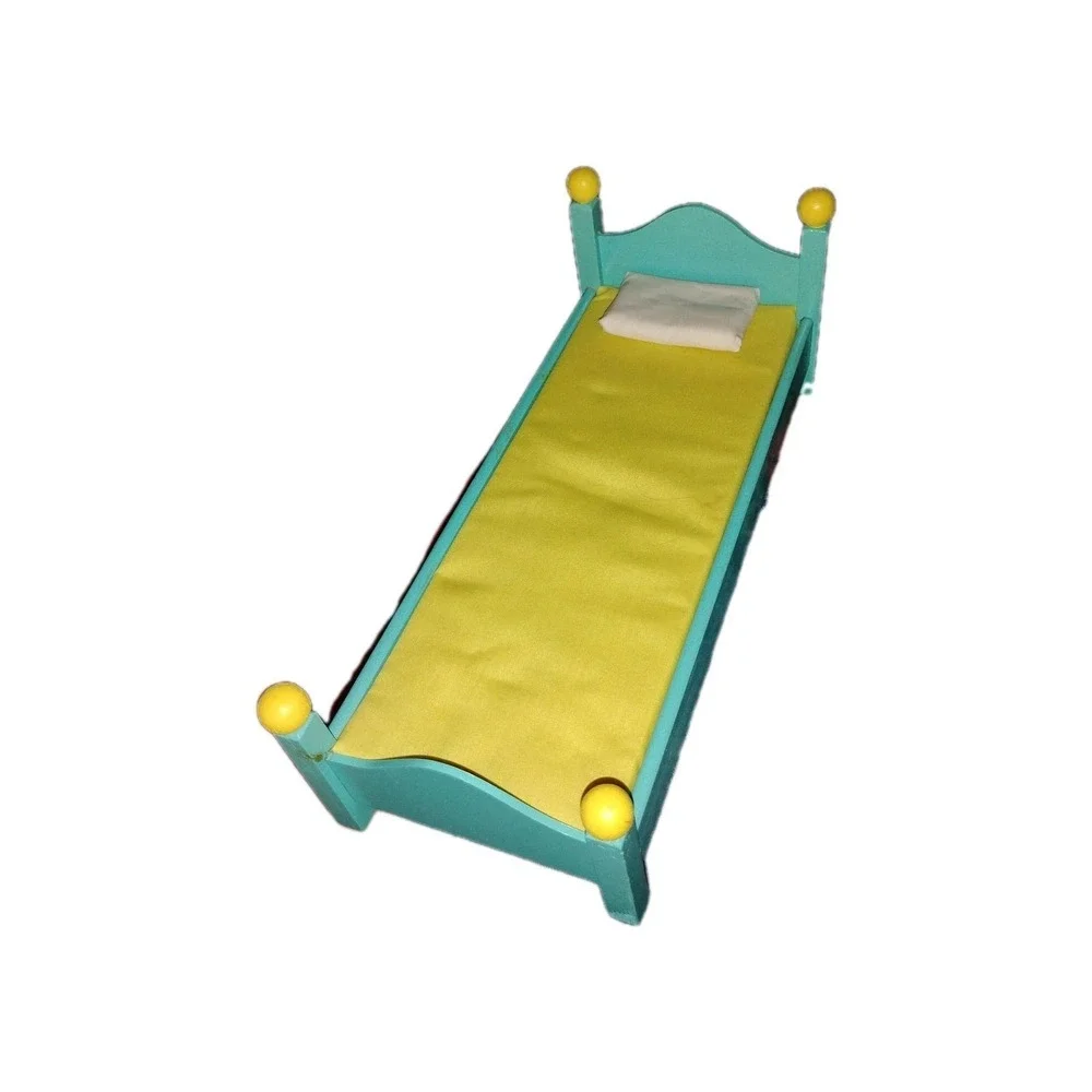 KidKraft Dollhouse Doll Manor Bed - Wooden Replacement Built‎ In Mattress/Pillow